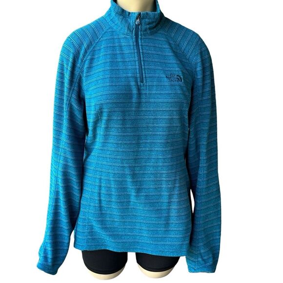 The North Face Polartec Pullover‎ Sweater 1/4 Zip Blue Thermal Women's Size M - Picture 1 of 11